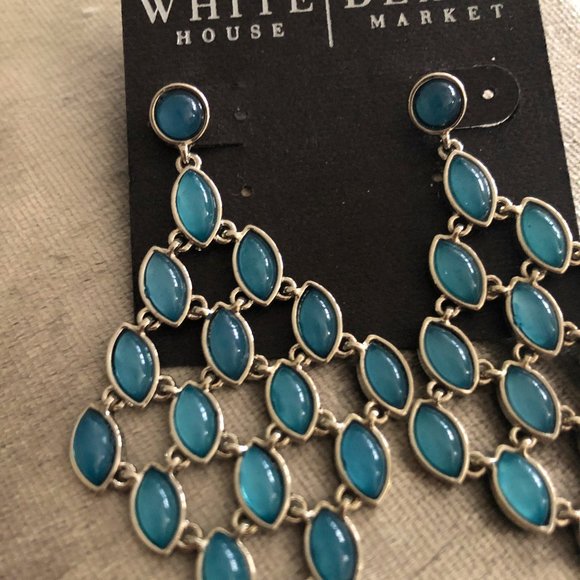 WHBM Turquoise Colored Earrings NWT - Picture 4 of 4